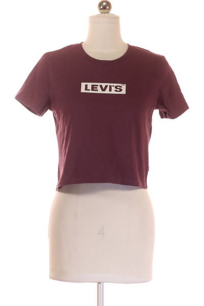LEVIS Dámské Logo Tričko Slim Fit Burgundské