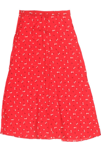Envii Dámská květovaná midi sukně - červená
