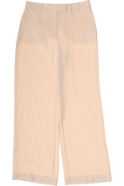 MANGO Elegantní Široké Dámské Kalhoty V Pastelové Béžové