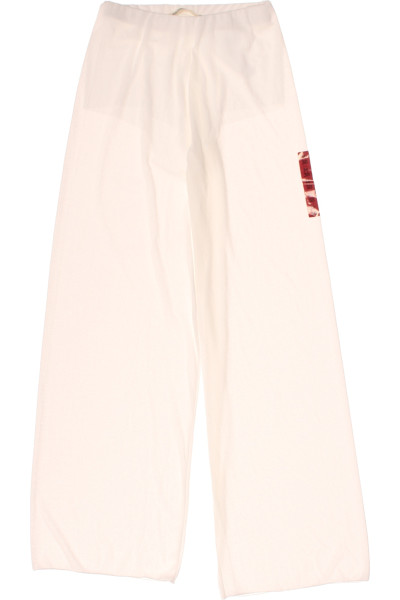 PULL&BEAR Elegantní Bílé široké Dámské Kalhoty