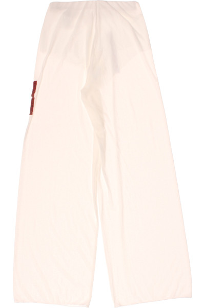 PULL&BEAR Elegantní bílé široké dámské kalhoty