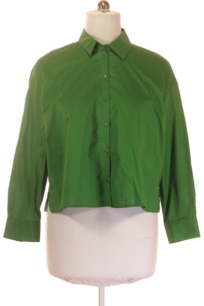Dámská košile v zeleném odstínu s 3/4 rukávy