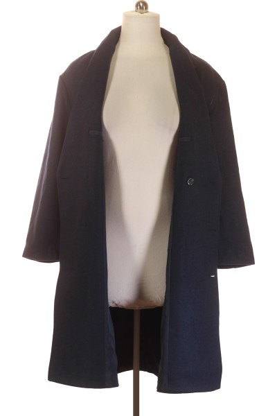 Elegantní pánský kabát dvojité zapínání - tmavě modrý