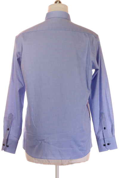 ETERNA Pánská Košile Slim Fit Jednobarevná Světle Modrá Bavlněná