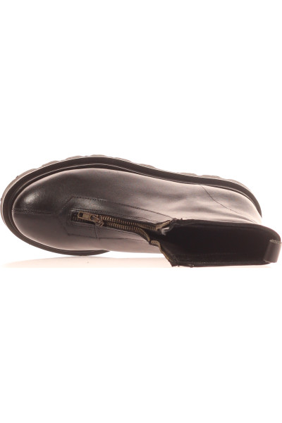 Dámské kožené kotníkové boty s robustní podrážkou
