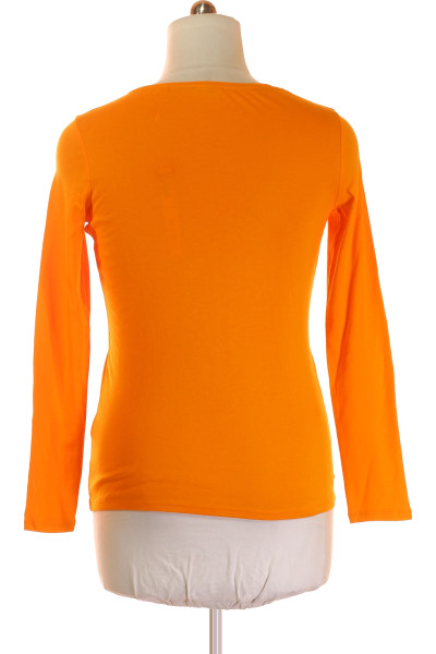 Dámské dlouhé rukávy tričko v oranžové barvě