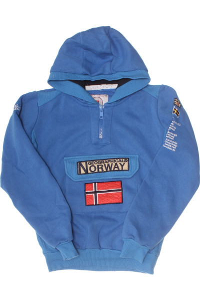 Geographical Norway Chlapecká Modrá Mikina S Kapucí