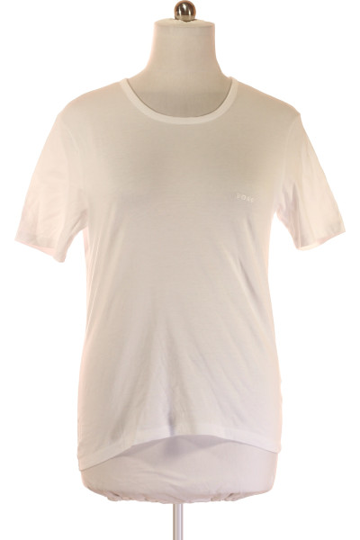 Hugo Boss Pánské Tričko Slim Fit Krátký Rukáv Jednoduché Bílé