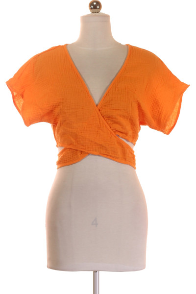 REVIEW Dámské Oranžové Tričko S Překřížením