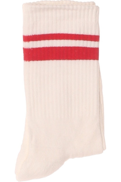 Dámské Ponožky Retro Stripe Bílo-Červené