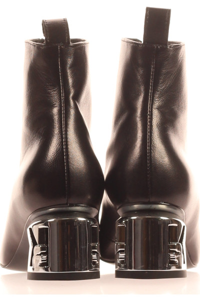 Karl Lagerfeld Dámské Kožené Kotníkové Boty s Metalickým Podpatkem