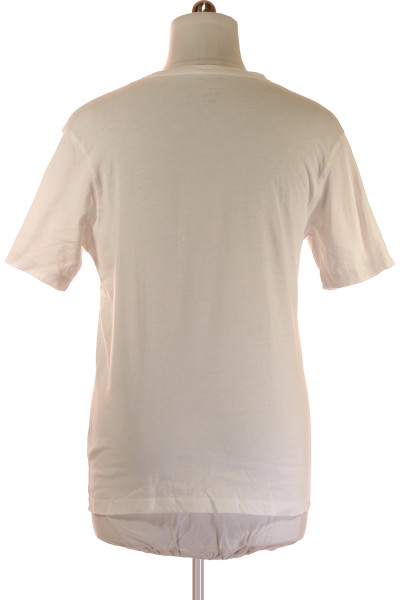 LAWRENCE GREY Pánské Bavlněné Tričko Simple Fit Bílé