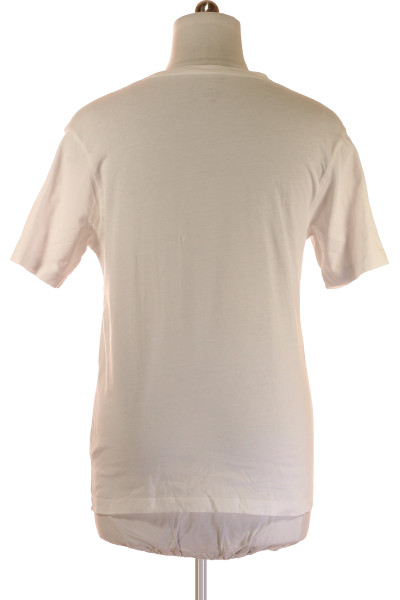 LAWRENCE GREY Pánské Bavlněné Tričko Jednoduché Bílé