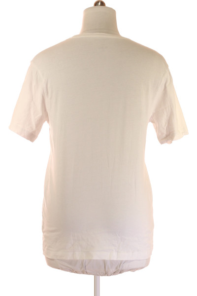 LAWRENCE GREY Pánské Tričko Jednoduché Bavlněné Slim Fit Bílé