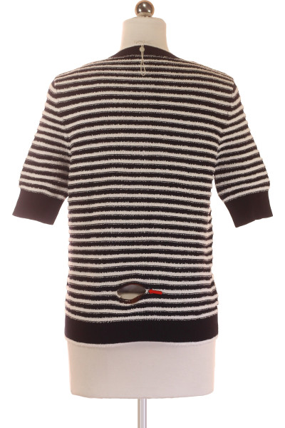 COMMA Dámský pruhovaný svetr s bavlnou, pohodlný střih