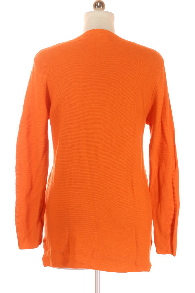 Dámský svetr Cartoon pohodlný pulovr s V-výstřihem, oranžový, moderní styl