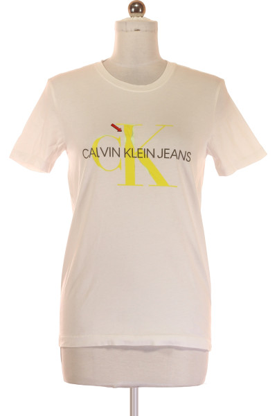 Dámské Tričko Calvin Klein S Potiskem, Krátký Rukáv, Bílá