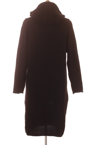 Pletené šaty s kapucí ZAUBERSTERN, černé, podzimní, bavlněné