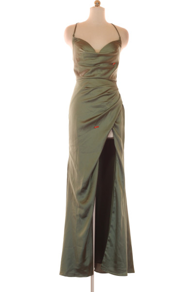 Elegantní Večerní šaty S Rozparkem A Ramínky - Olivový Odstín