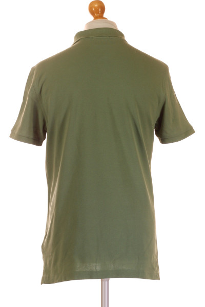 Pánské polo tričko GANT z bavlny s elastanem, khaki slim fit