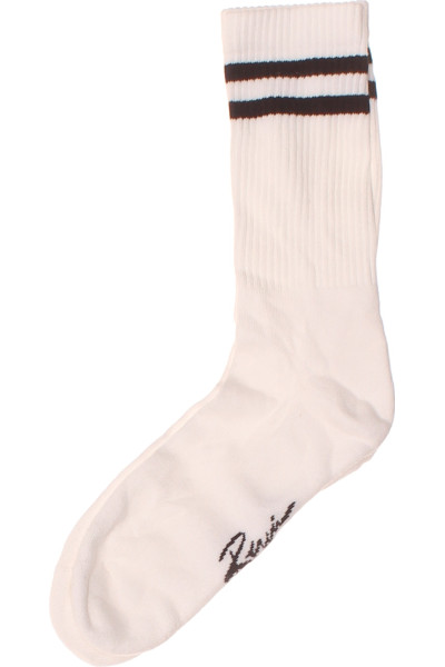 Pohodlné Bílé Sportovní Ponožky REVIEW S Pruhy Pro Volný čas