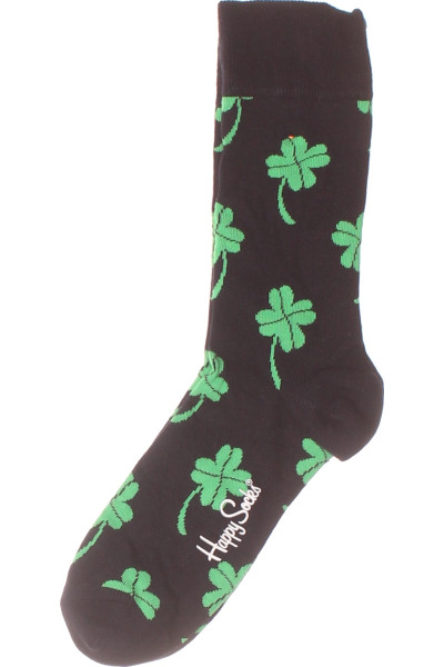 Ponožky Happy Socks Čtyřlístek Černé Zelené Vzorové Pohodlné