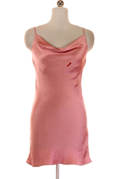 Letní Saténové šaty S Ramínky Gina Tricot Růžové