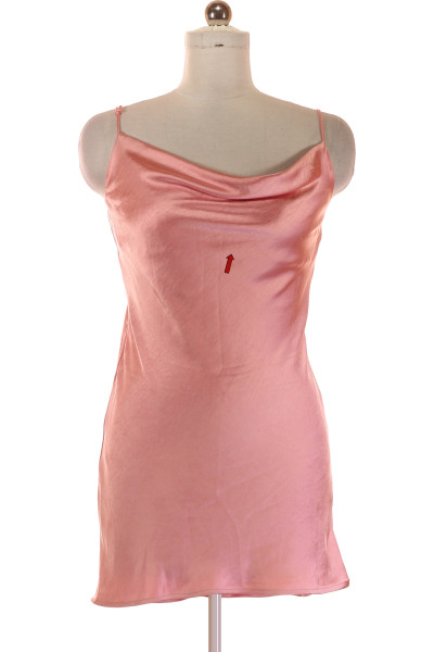 Gina Tricot Růžové Saténové Šaty Na Ramínka Pro Večerní Vycházky