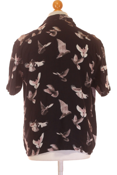 Pánská vzorovaná košile REVIEW s potiskem ptáků, Viskóza, Letní střih