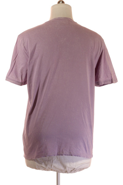 Bavlněné tričko Hugo Boss s elastanem a potiskem, fialové, pohodlné