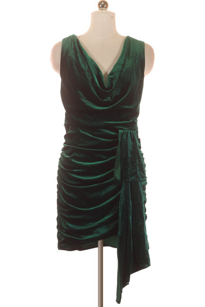 Zelené Sametové Večerní šaty Se Záhyby Jaded Rose