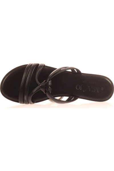 Kožené páskové sandály mia & jo, černé, pohodlný design pro léto