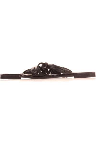 Kožené páskové sandály mia & jo, černé, pohodlný design pro léto