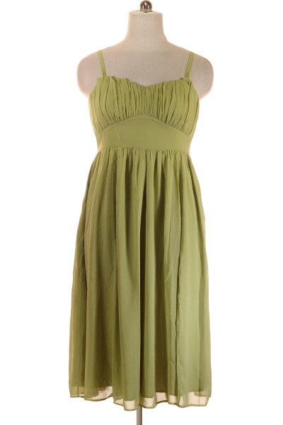 Letní šaty Abercrombie & Fitch S Rozparkem A řasením, Olivově Zelená