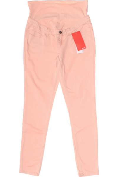 Dámské Bavlněné Slim Fit Kalhoty S Vysokým Sedem KIABI - Růžové