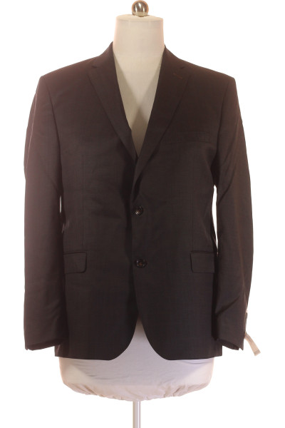 Vlněný Pánský Oblekový Kabát Carl Gross Slim Fit Tmavě šedý
