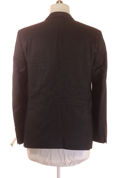 Vlněný pánský oblekový kabát Carl Gross Slim Fit Tmavě šedý