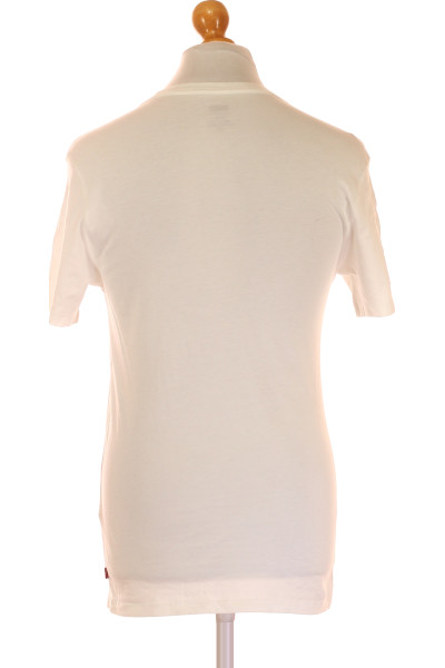 LEVIS Pánské bavlněné tričko Essential Basic bílé, regular fit