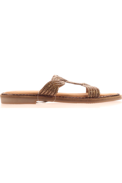 Pohodlné pletené koženkové pantofle MARCO TOZZI s dekorativním uzlem