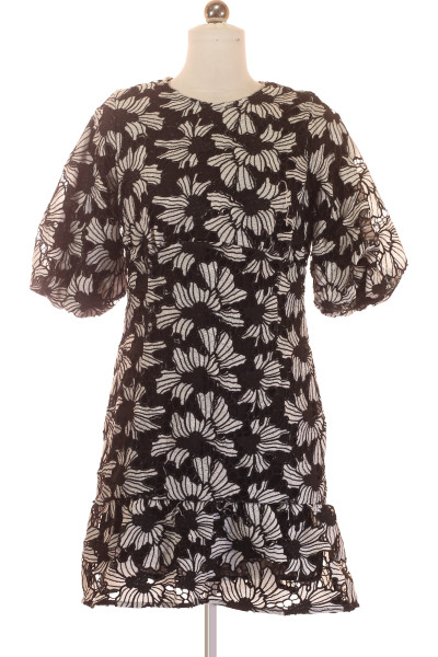 Květované Volné šaty S Volánky Coast, černobílý Design, Polyester