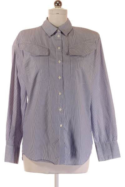Bavlněná pruhovaná košilová halenka s dlouhým rukávem pro každodenní nošení