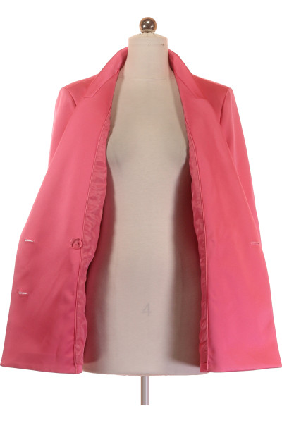 Elegantní růžové sako Cras s dvojřadým zapínáním, společenský styl, polyester