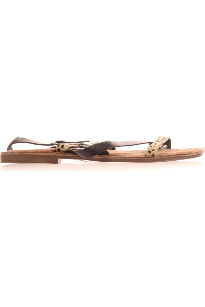 Kožené sandály Lazamani s leopardím vzorem a pásky pro léto