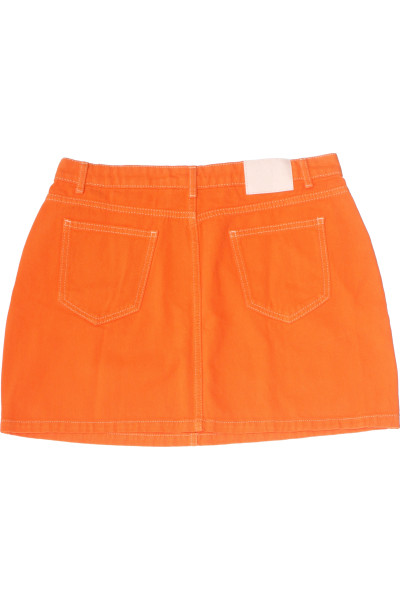 Stylová oranžová džínová sukně A-střih pro volný čas