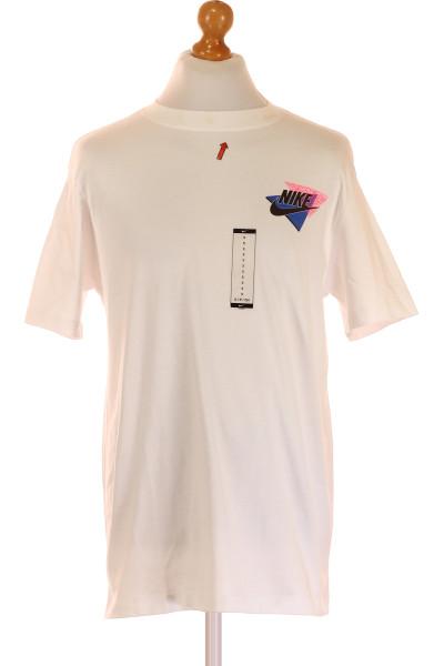 Nike Pánské Bavlněné Tričko S Printem, Letní Střih, Bílá
