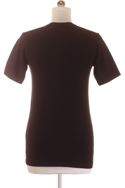 Pánské jednobarevné černé tričko Schiesser s kulatým výstřihem