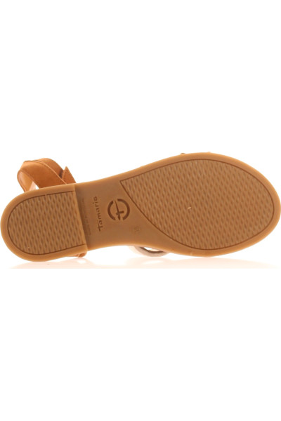 Kožené letní sandálky Tamaris v hnědé barvě s pásky a nízkým podpatkem