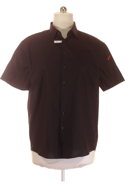 Pánská Bavlněná Košile Christian Berg Klasický Střih černá