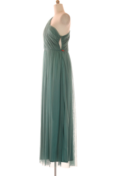 Asymetrické Šifonové Šaty s Jedním Ramenem LACE & BEADS ve Středomořské Zeleni