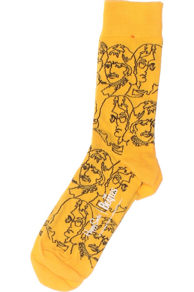 Bavlněné Ponožky Happy Socks S Potiskem, Unisex, Žluté